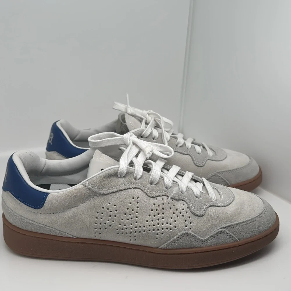 P448 Mens White At Heel and Tongue Vert Toe Wedge Leather Sneakers Shoes Size 39